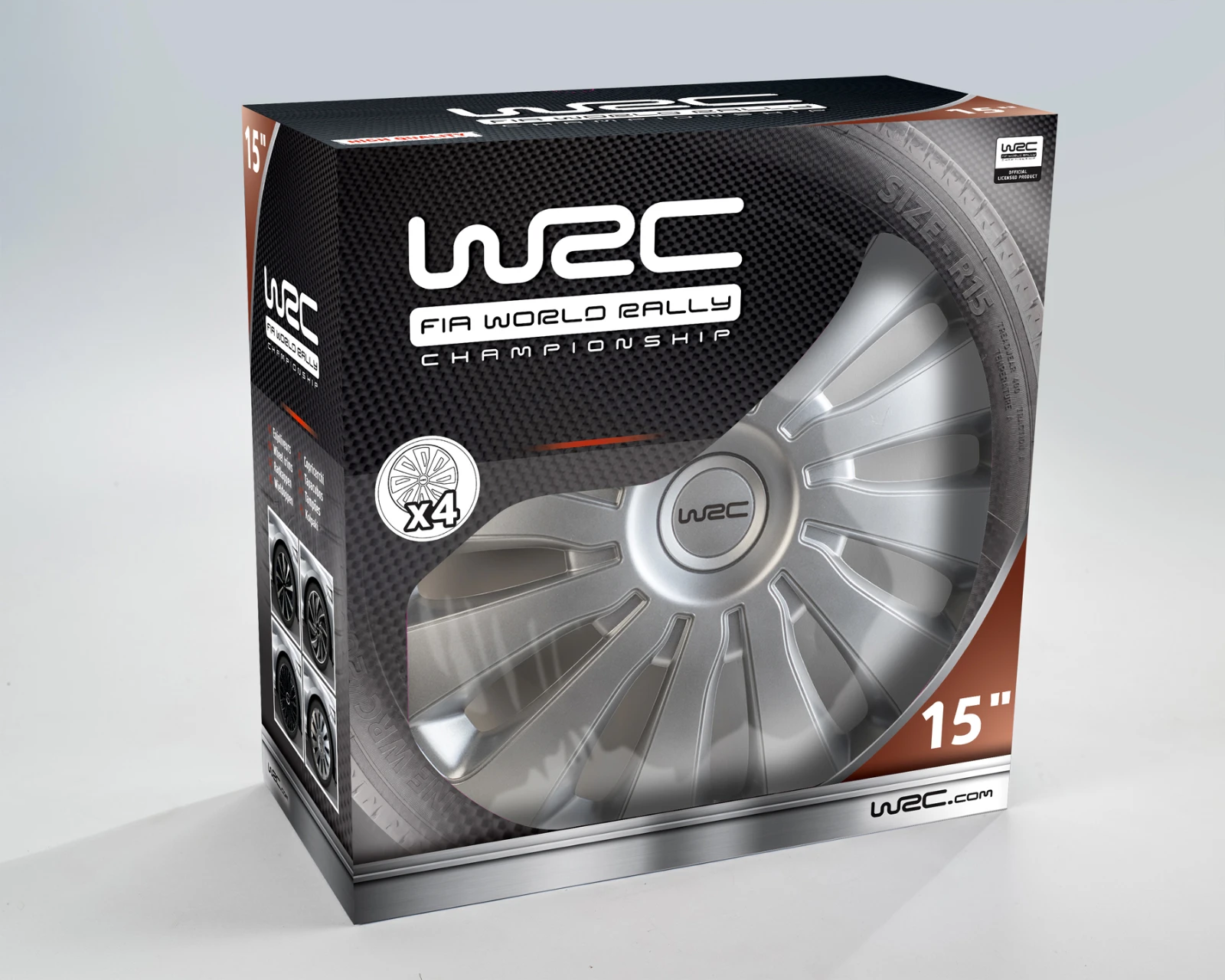 WRC Wieldoppen Sepang 15 inch - zilver - 4 stuks