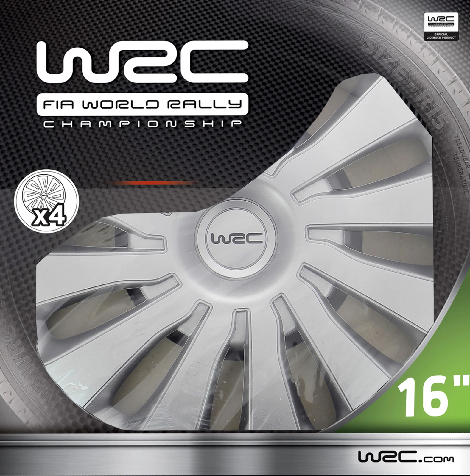 WRC Wieldoppen Sepang 16 inch - zilver - 4 stuks