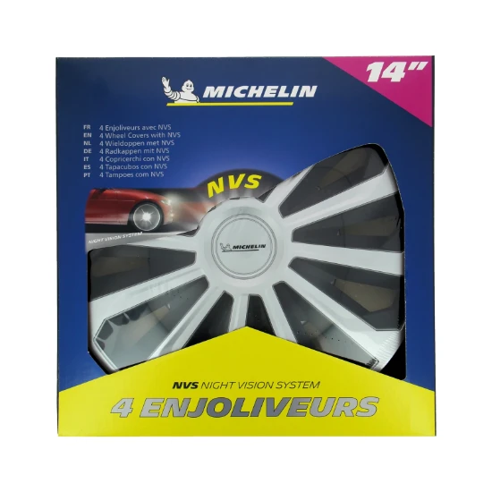 Michelin Wieldoppen 14 inch - zwart/zilver - 4st