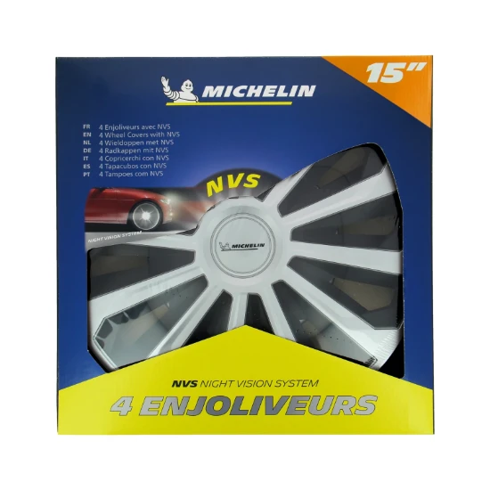 Michelin Wieldoppen 15 inch - zwart/zilver - 4st