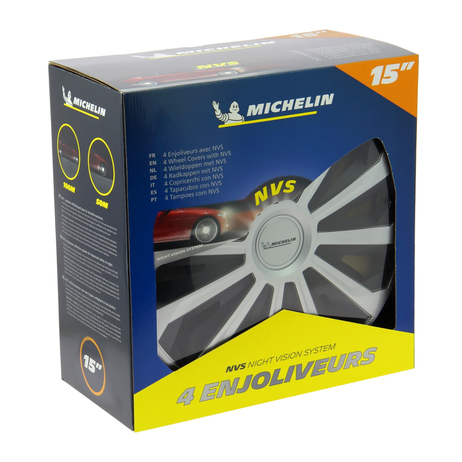 Michelin Wieldoppen 15 inch - zwart/zilver - 4st