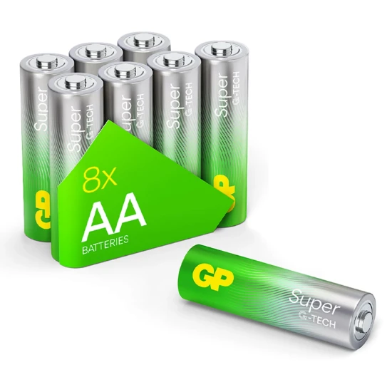 GP AA Alkaline batterij Super G-TECH 1,5V (8 stuks)