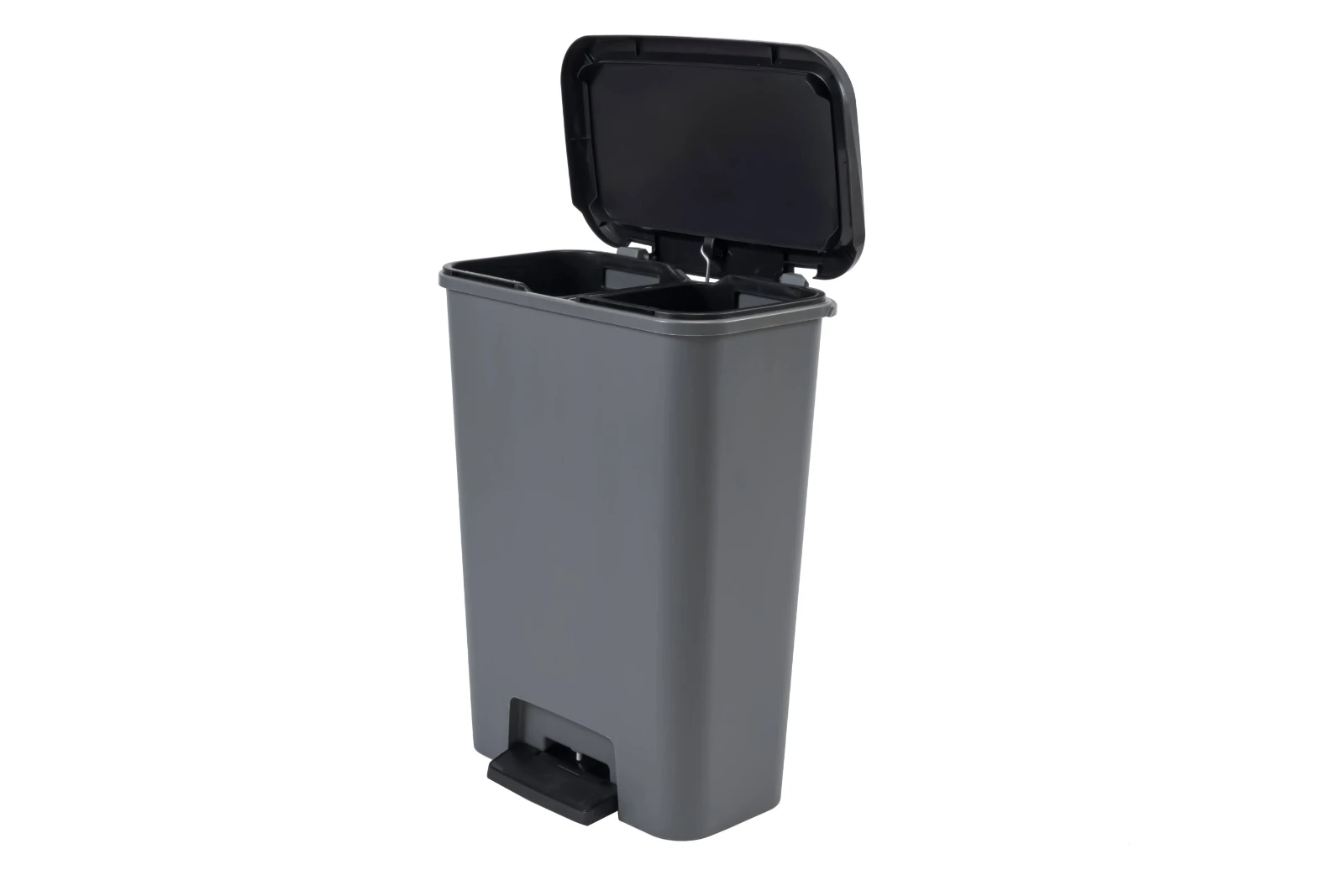Curver Compatta Duo Prullenbak 2x23L Zwart/Grijs
