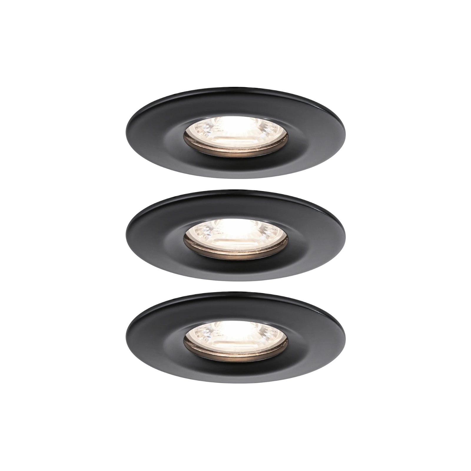 Paulmann LED-inbouwlamp Nova Mini Coin basisset Star zwart O66mm - 3-spots