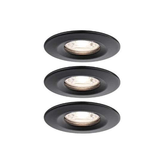 Paulmann LED-inbouwlamp Nova Mini Coin basisset Star zwart O66mm - 3-spots