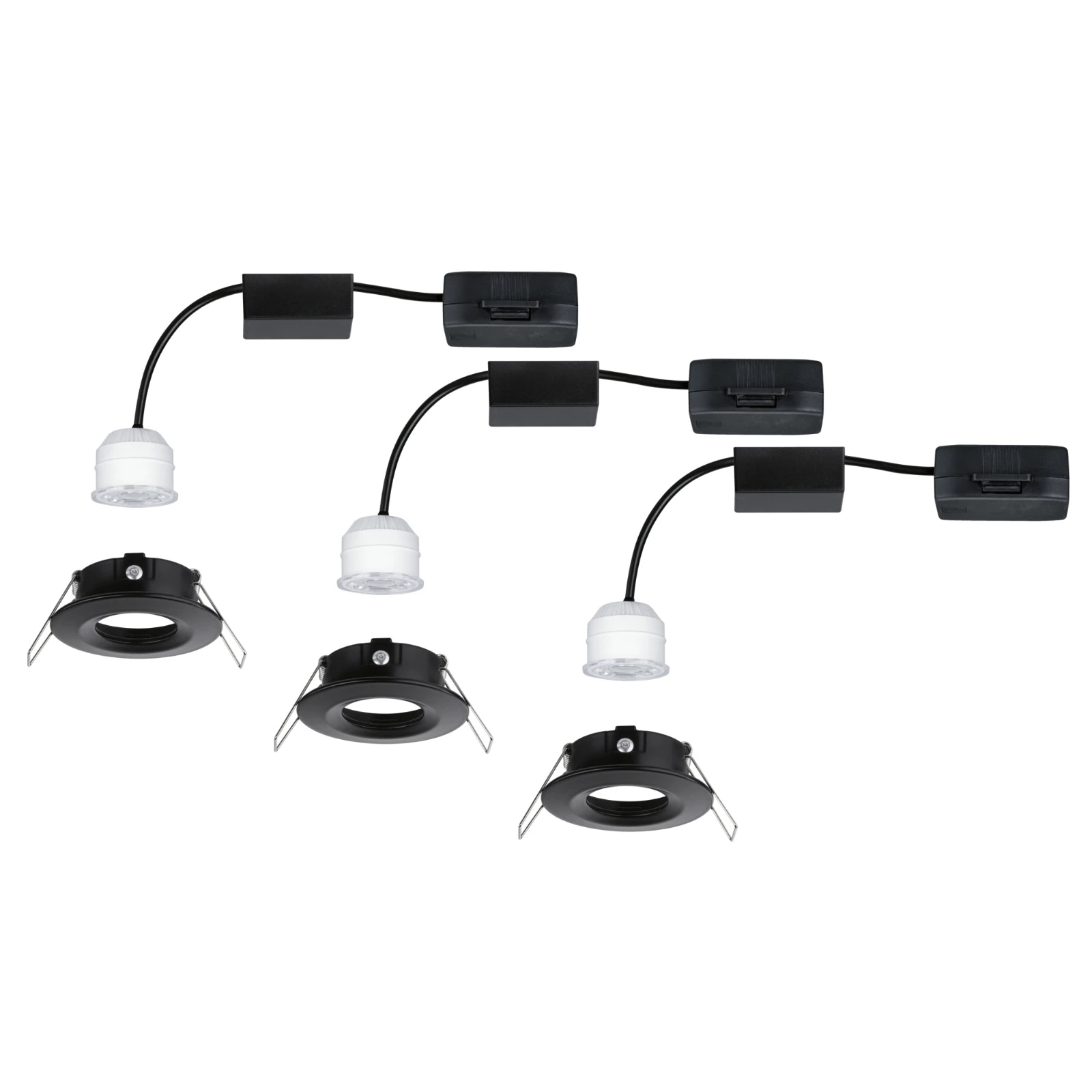 Paulmann LED-inbouwlamp Nova Mini Coin basisset Star zwart O66mm - 3-spots