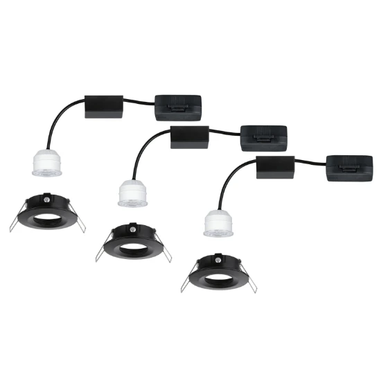 Paulmann LED-inbouwlamp Nova Mini Coin basisset Star zwart O66mm - 3-spots