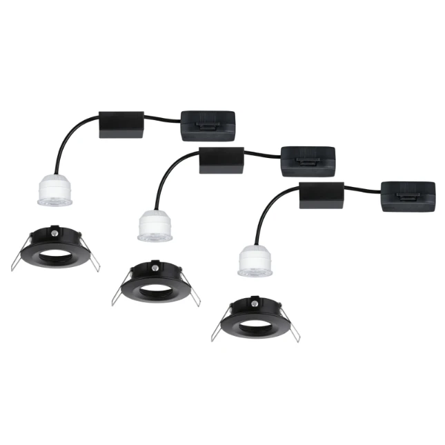 Paulmann LED-inbouwlamp Nova Mini Coin basisset Star zwart O66mm - 3-spots