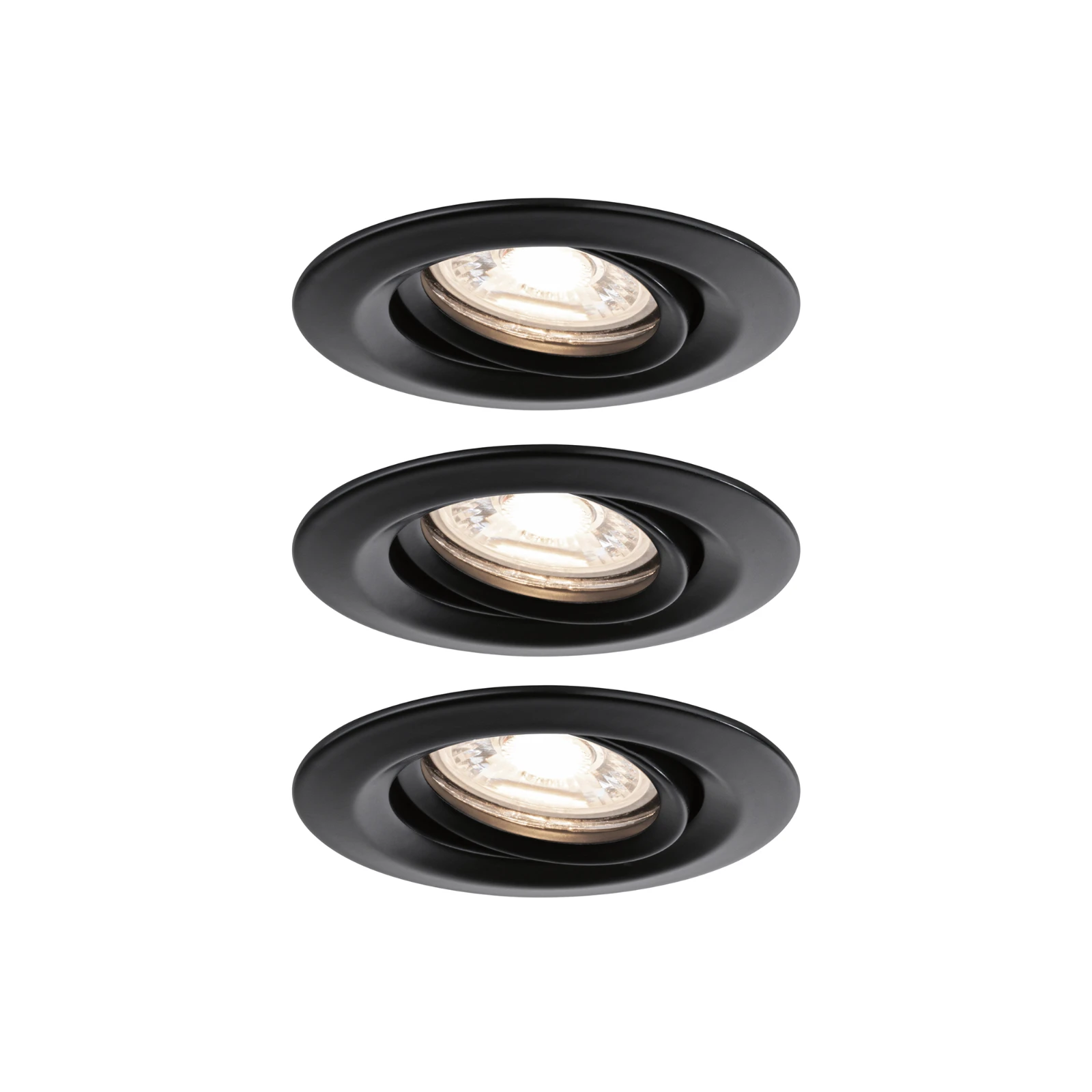 Paulmann LED-inbouwlamp Nova Mini Coin basisset zwart O66mm zwenkbaar - 3-spots