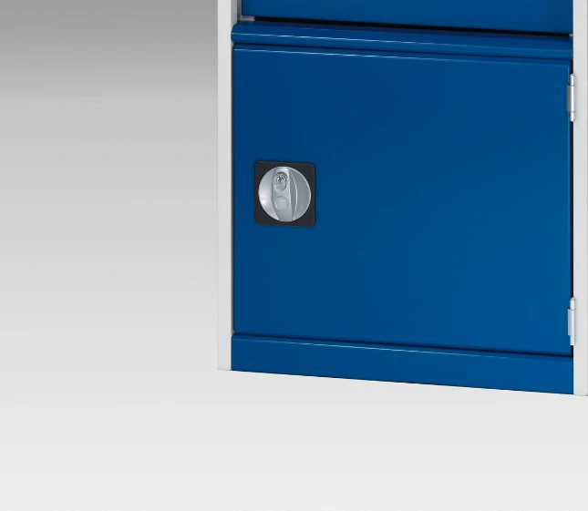 bott Cubio schuifladenkast hoogte 800 mm 2 laden 2 deurtjes RAL 5010