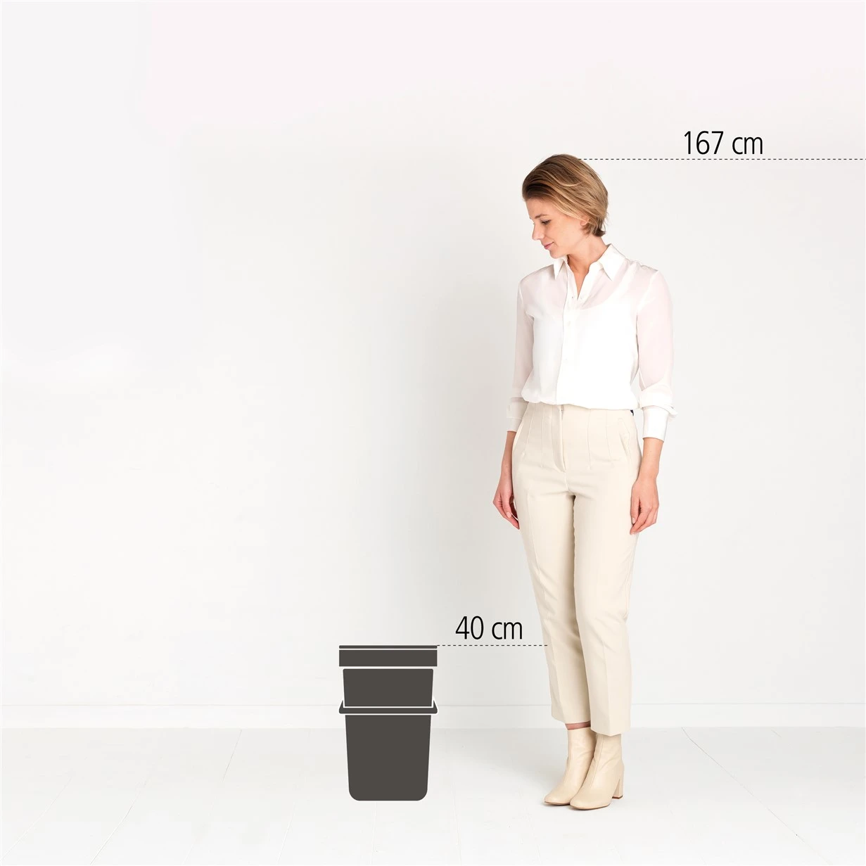 Brabantia Afvalemmer Sort & Go 16L - grijs