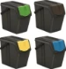 Keden Afvalscheidingsbakken - 4x25L - zwart