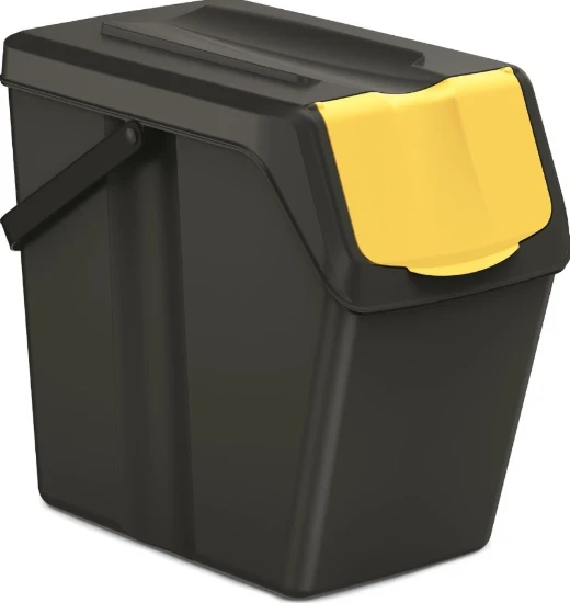 Keden Afvalscheidingsbakken - 4x25L - zwart
