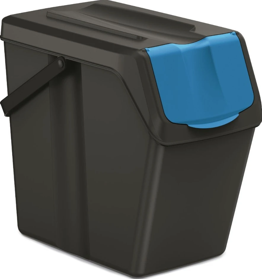 Keden Afvalscheidingsbakken - 4x25L - zwart