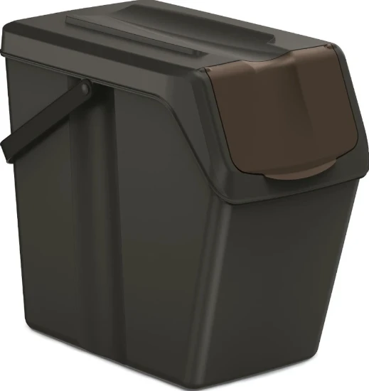 Keden Afvalscheidingsbakken - 4x25L - zwart