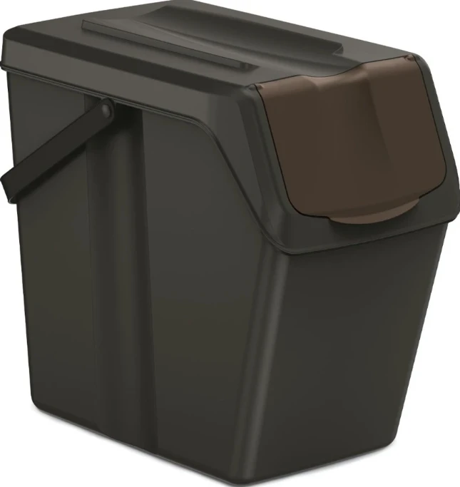Keden Afvalscheidingsbakken - 4x25L - zwart