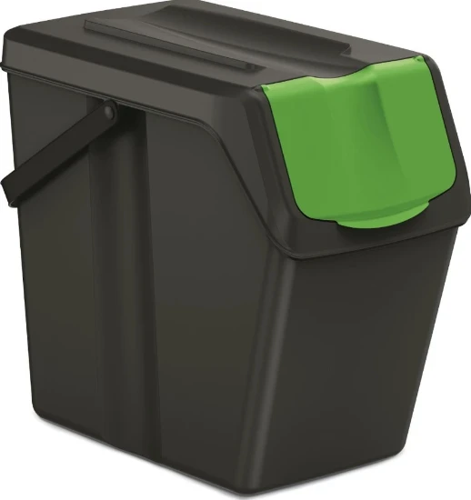 Keden Afvalscheidingsbakken - 4x25L - zwart