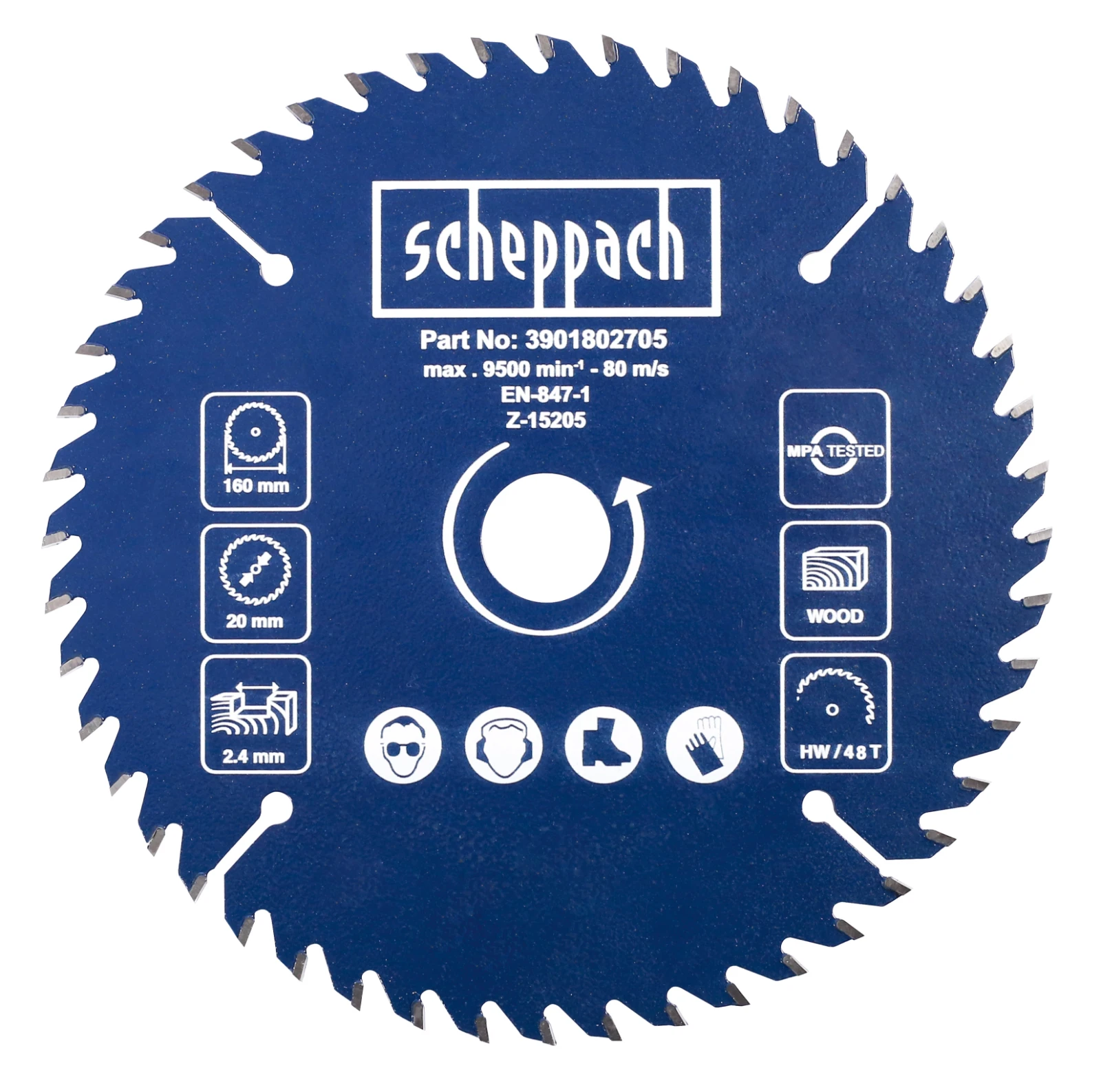 Scheppach Zaagblad PL55 O160x20,0 mm 48 Tanden (3901802705