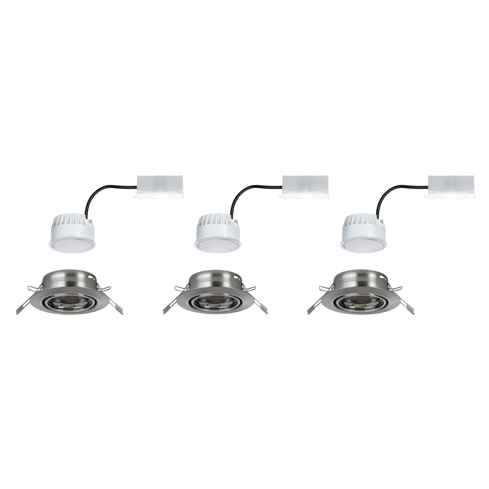 Paulmann LED-inbouwspot Base Coin bassisset 5W staal O90mm 3-spots