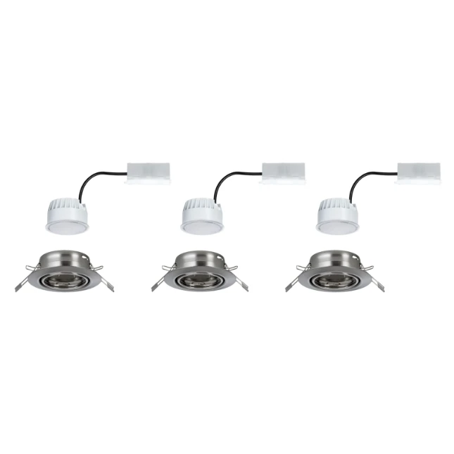 Paulmann LED-inbouwspot Base Coin bassisset 5W staal O90mm 3-spots