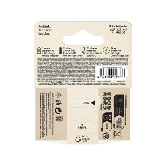 GP Oplaadbare 9V batterij 200mAh ReCyko NiMH (1 stuk)