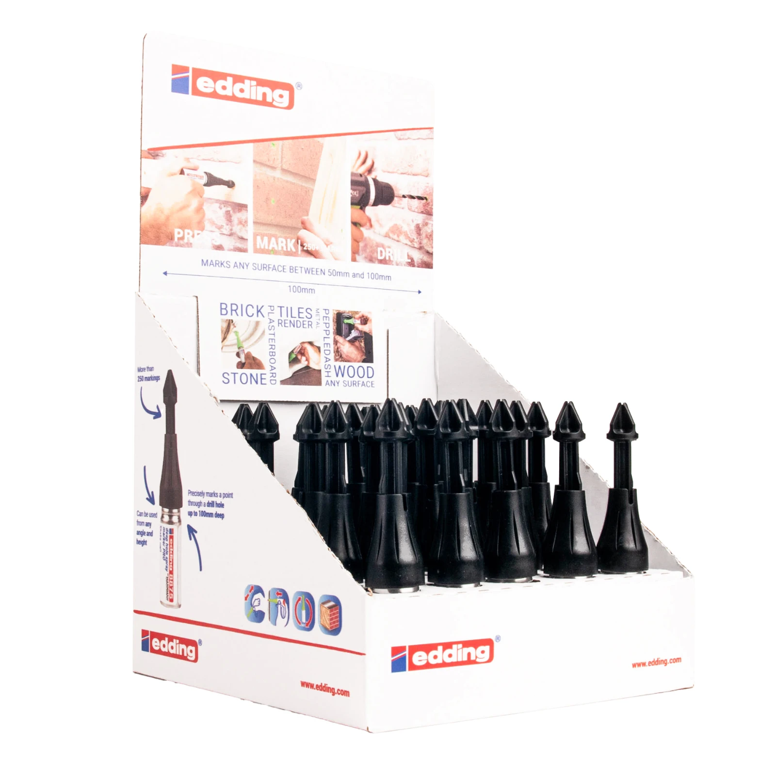 Edding Marker diepe gaten E-8875 PRO display zwarte dop 30st