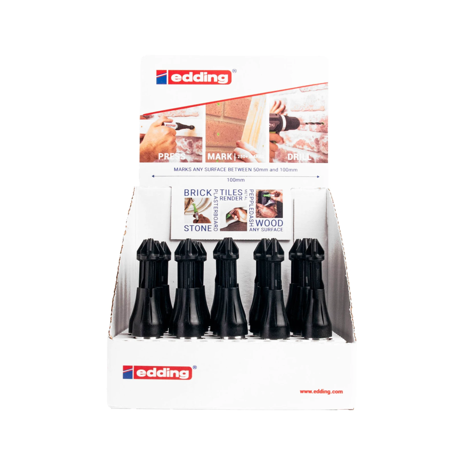 Edding Marker diepe gaten E-8875 PRO display zwarte dop 30st