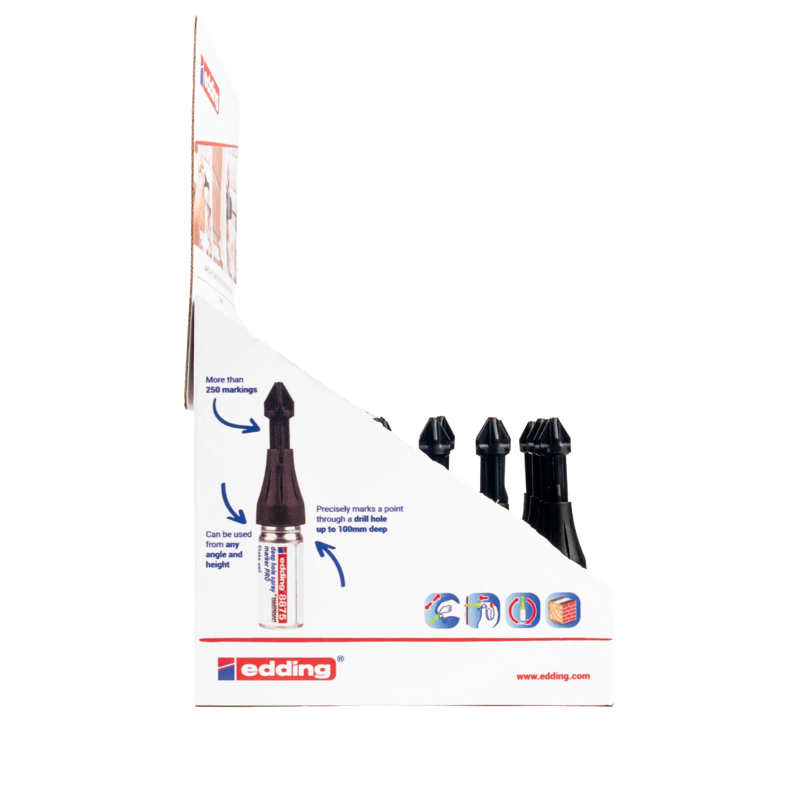 Edding Marker diepe gaten E-8875 PRO display zwarte dop 30st