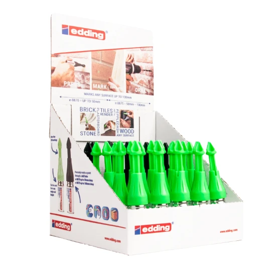 Edding Markeerspray Gem.display E-8870+E-8875 groene/zwarte dop 30st