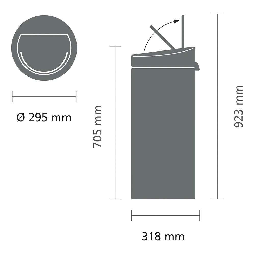 Brabantia Afvalemmer Touch Bin 30L - platinum