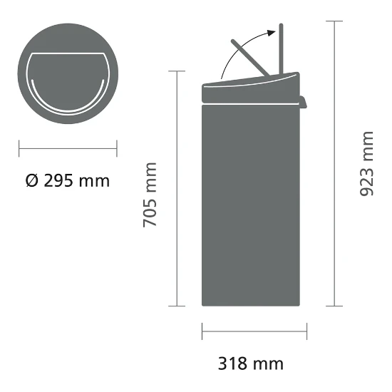 Brabantia Afvalemmer Touch Bin 30L - platinum