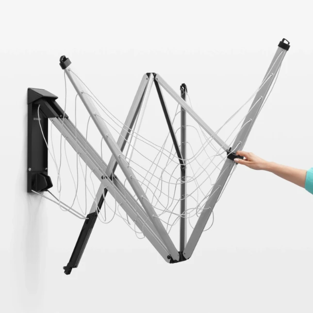 Brabantia Wanddroger WallFix met beschermhoes - zilver