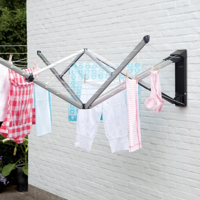 Brabantia Wanddroger WallFix met beschermhoes - zilver