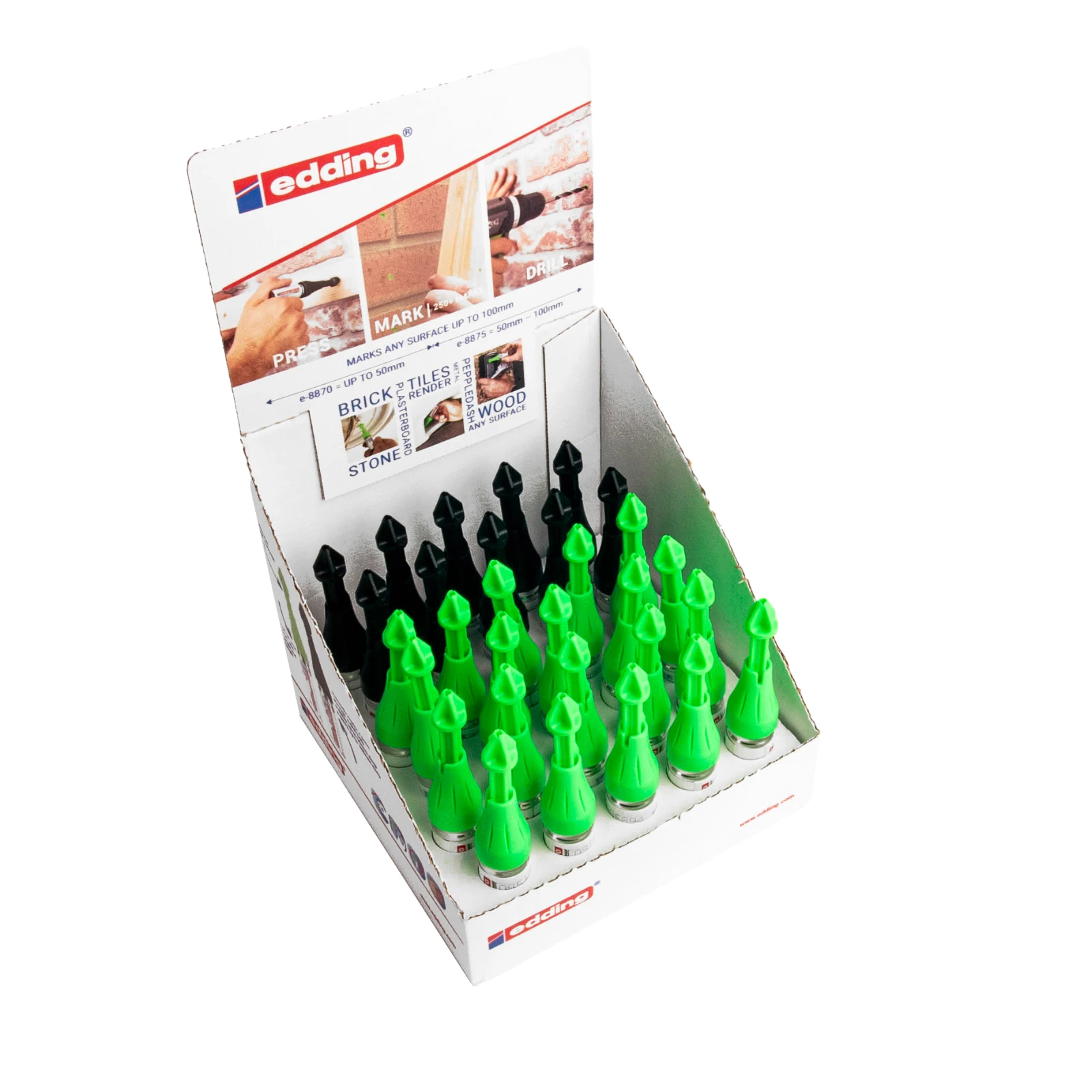 Edding Markeerspray Gem.display E-8870+E-8875 groene/zwarte dop 30st