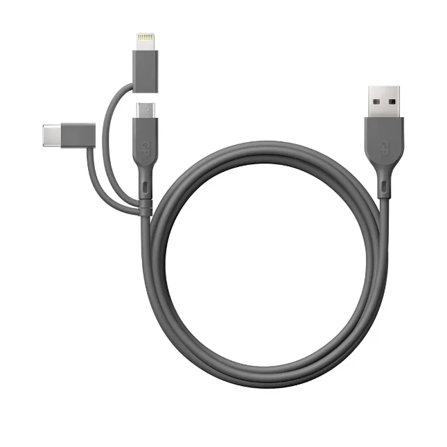 GP 3-in-1 Oplaadkabel Type C Micro USB Lightning 1m