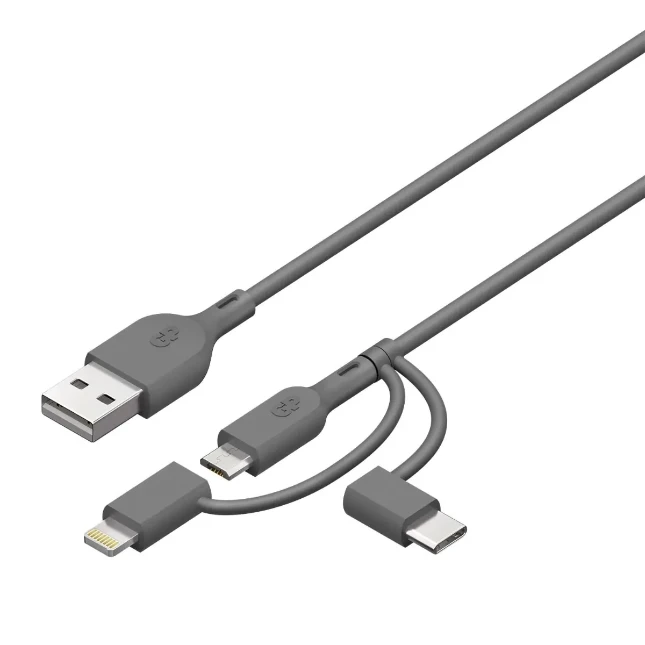 GP 3-in-1 Oplaadkabel Type C Micro USB Lightning 1m