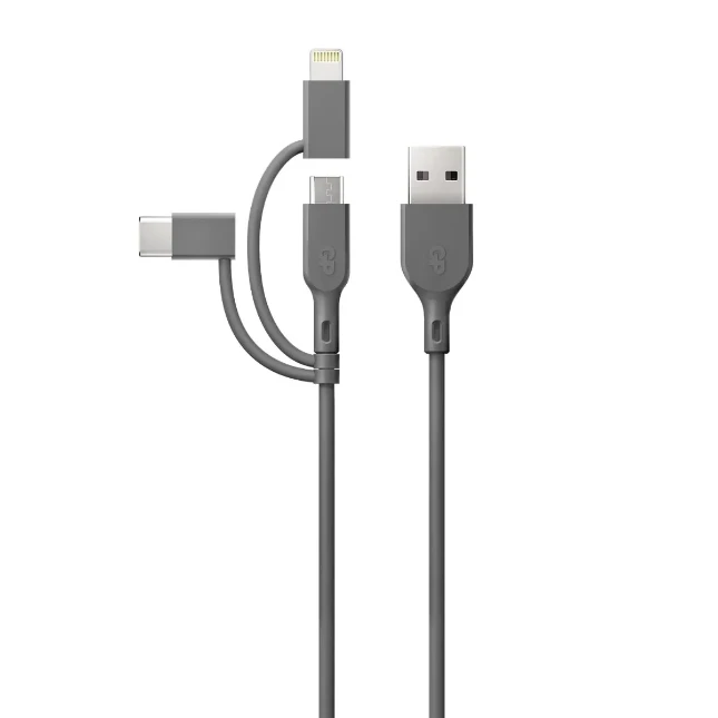 GP 3-in-1 Oplaadkabel Type C Micro USB Lightning 1m