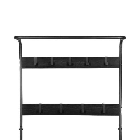 ERRO Kapstok met schoenenrek - 72x34x183cm - zwart