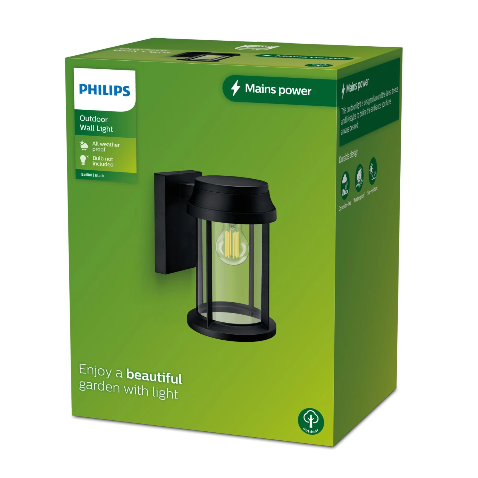Philips Buitenwandlamp Bellini 25W zwart - rond