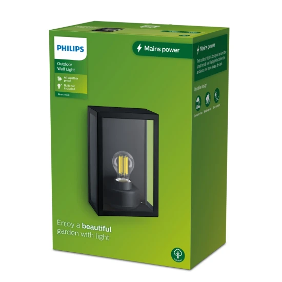 Philips Buitenwandlamp Alzor 25W E27 zwart