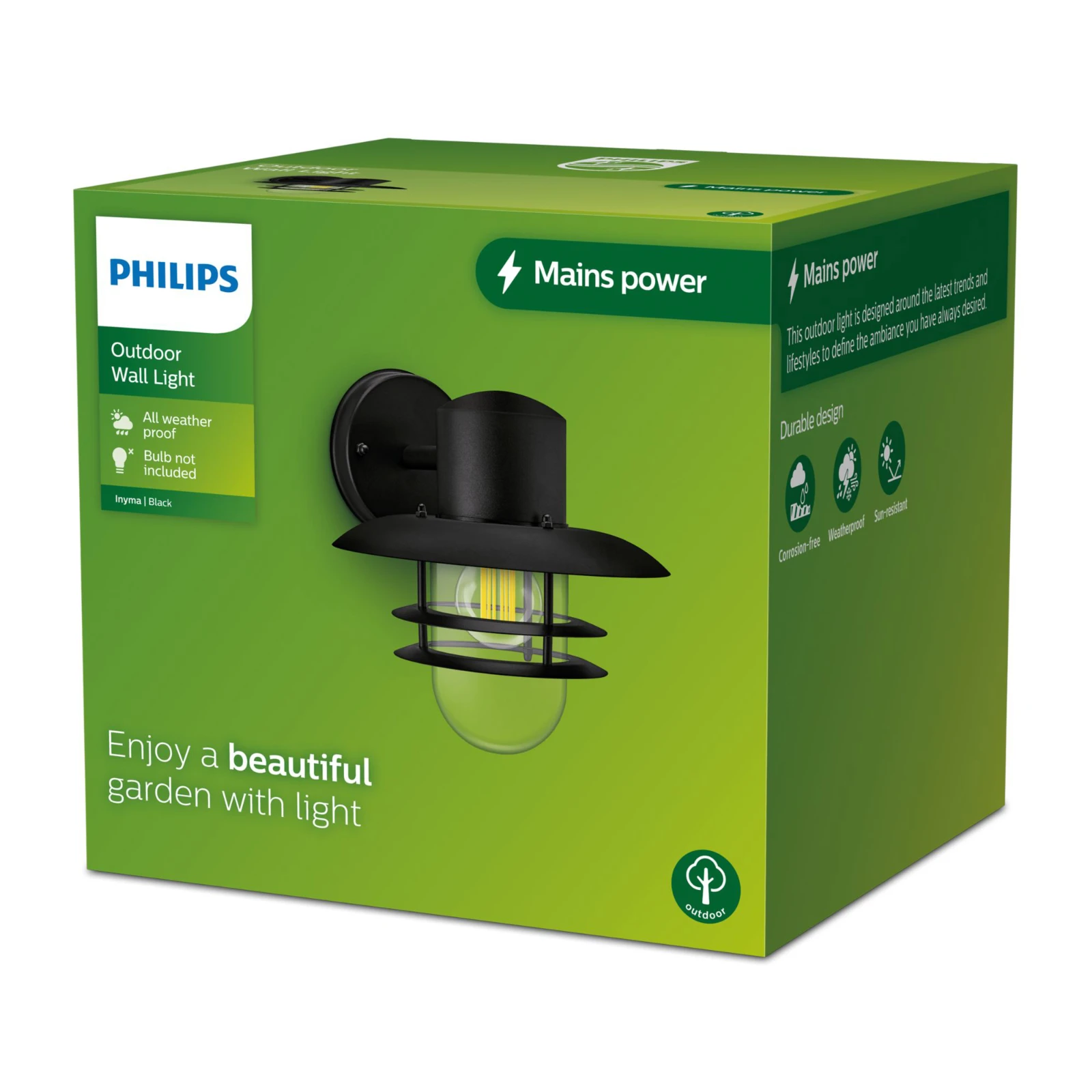 Philips Buitenwandlamp Inyma 25W E27 zwart