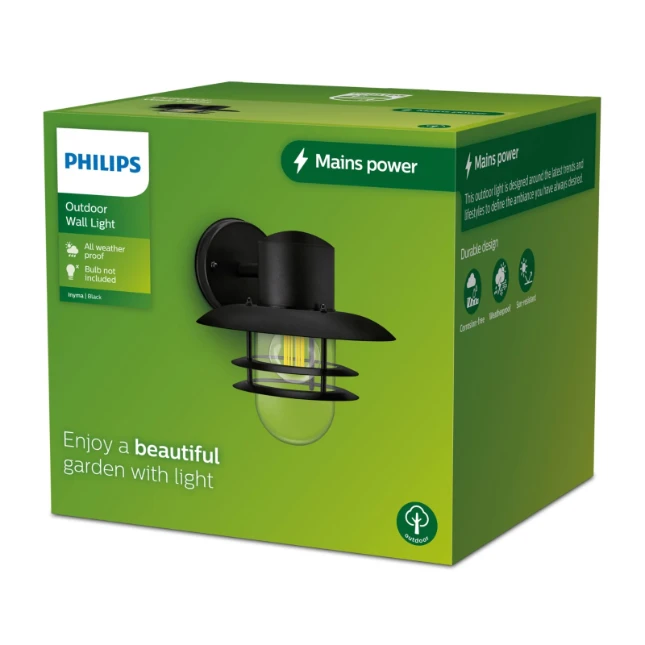 Philips Buitenwandlamp Inyma 25W E27 zwart
