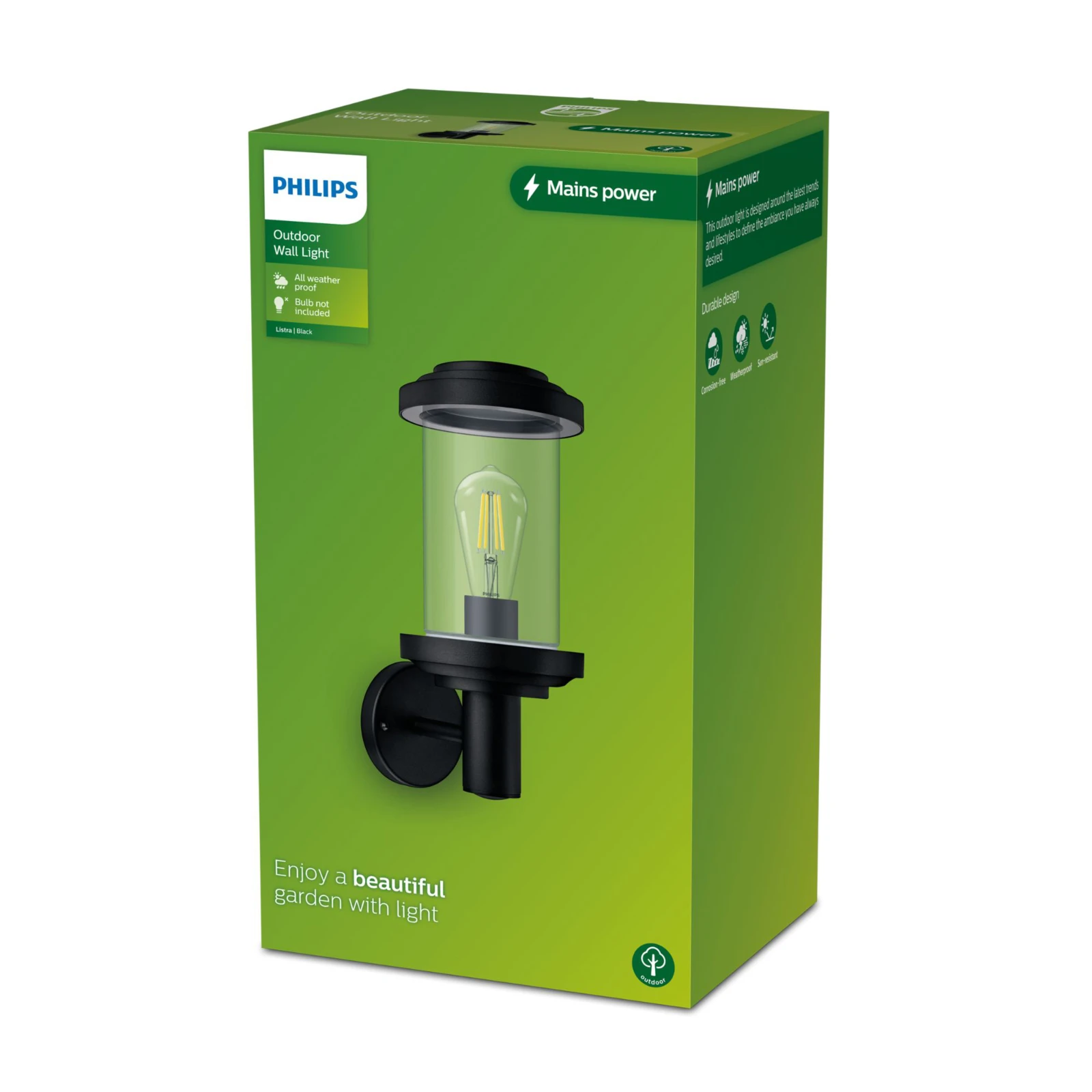 Philips Buitenwandlamp Listra 25W E27 zwart
