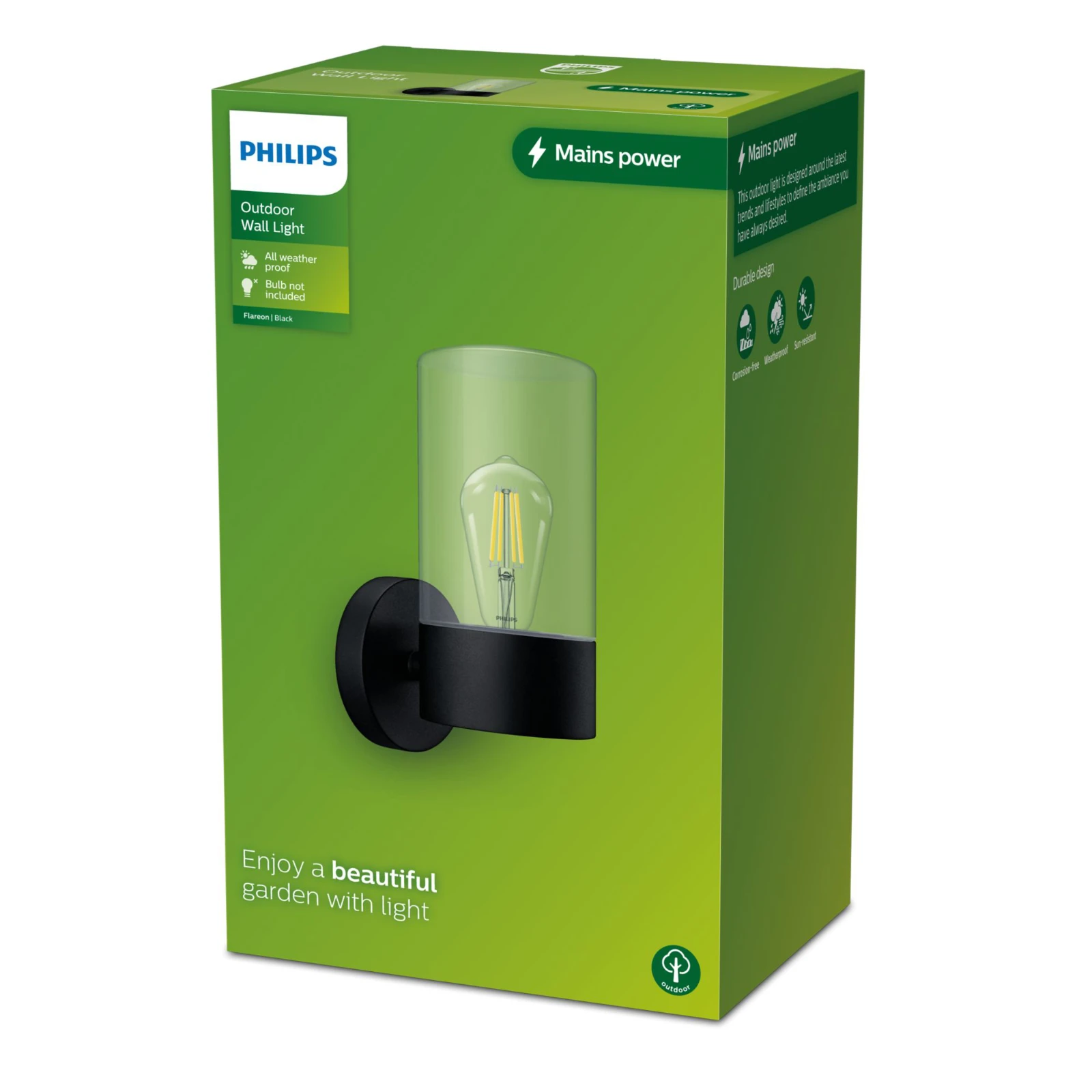Philips Buitenwandlamp Flareon 25W E27 zwart