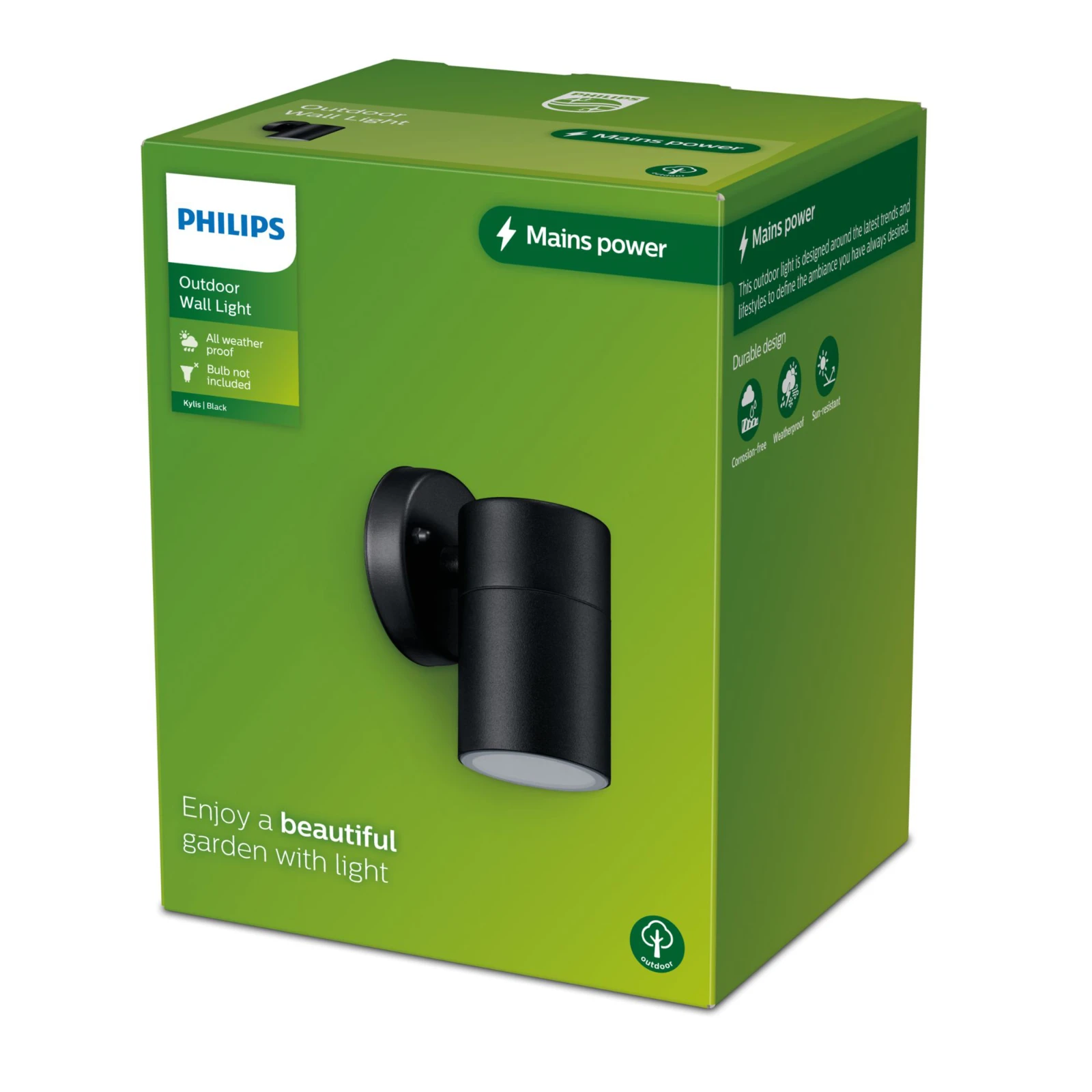 Philips Buitenwandlamp Kylis 25W GU10 zwart