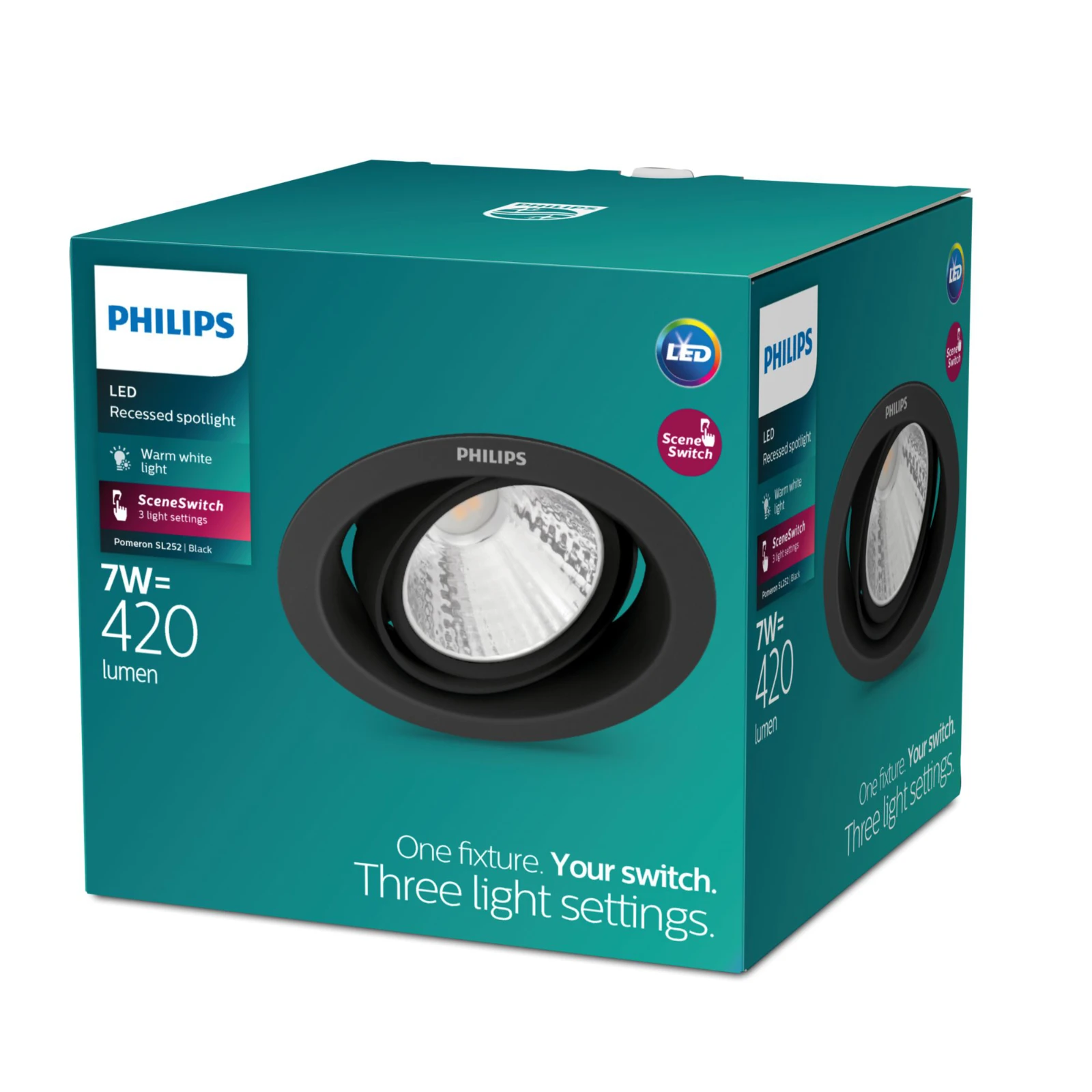 Philips Inbouwspot Pomeron SL252 5W zwart (3 stuks)