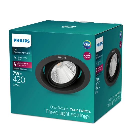 Philips Inbouwspot Pomeron SL252 7W zwart