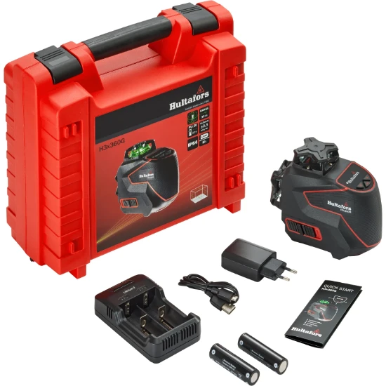 Hultafors Kruislijnlaser H3 groen - 3x360 graden