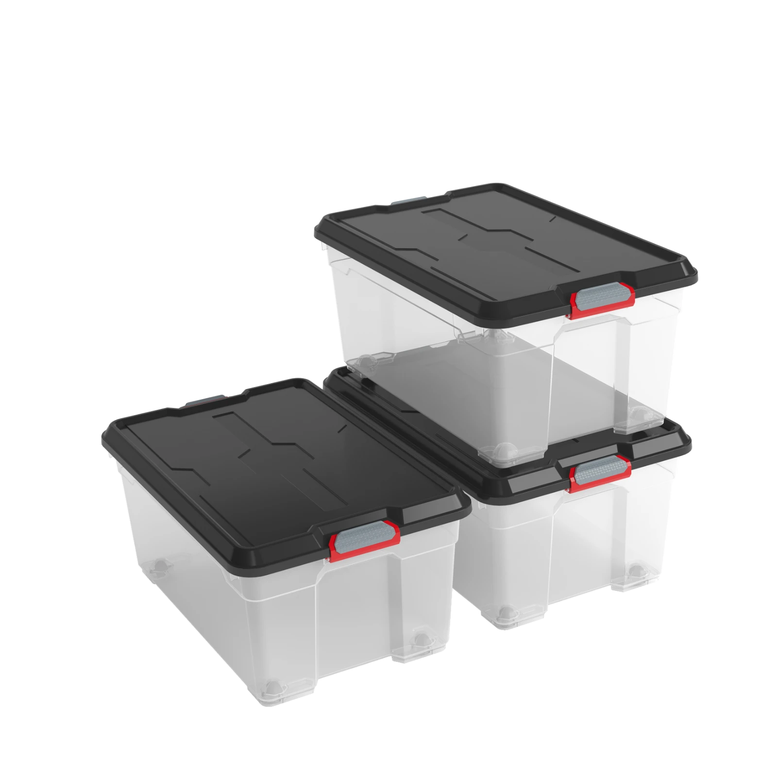 Kis Moover Box L 45L met wielen - zwart deksel