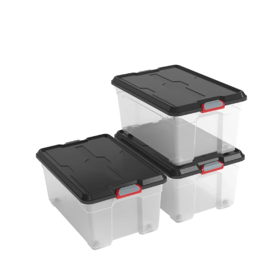 Kis Moover Box L 45L met wielen - zwart deksel